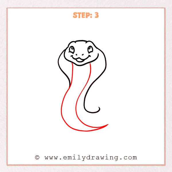 how to draw a king cobra - Step 3